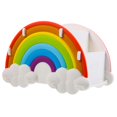 thumbnail image 3 of Rainbow Desk Organizer Multifunctional Pen Holder for Classroom or Office Use Made of Silicone Multi Color 3 Grid, 3 of 5