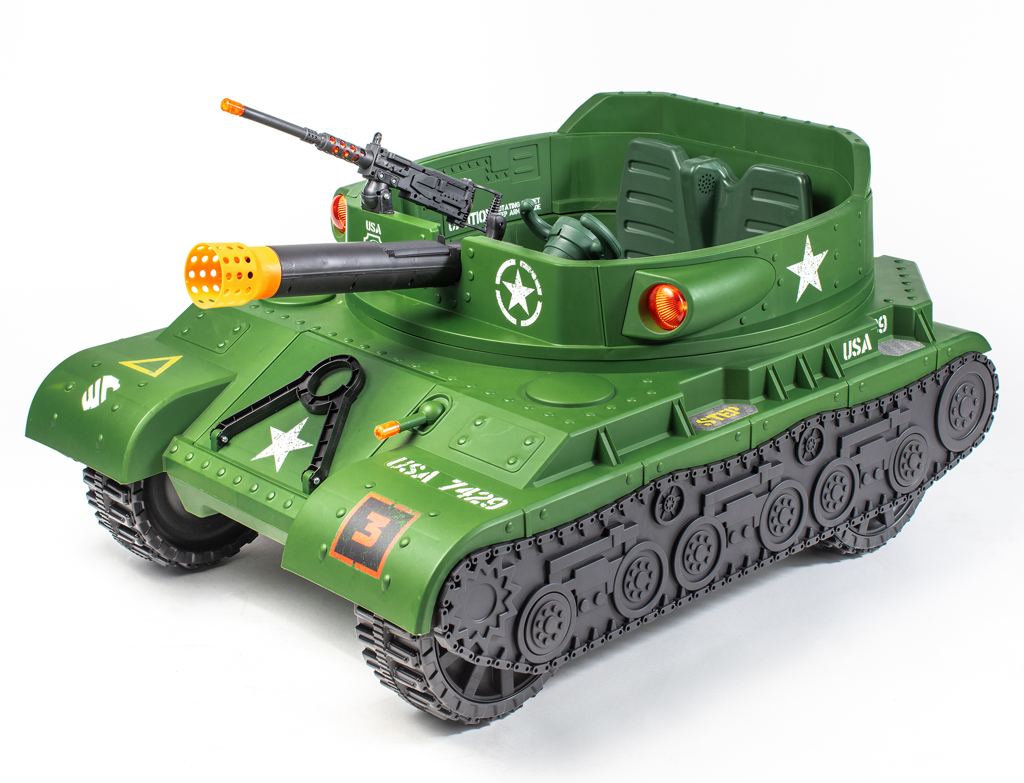 Thunder Tank Ride On Toy 24V Working Cannon Rotating Turret Sounds