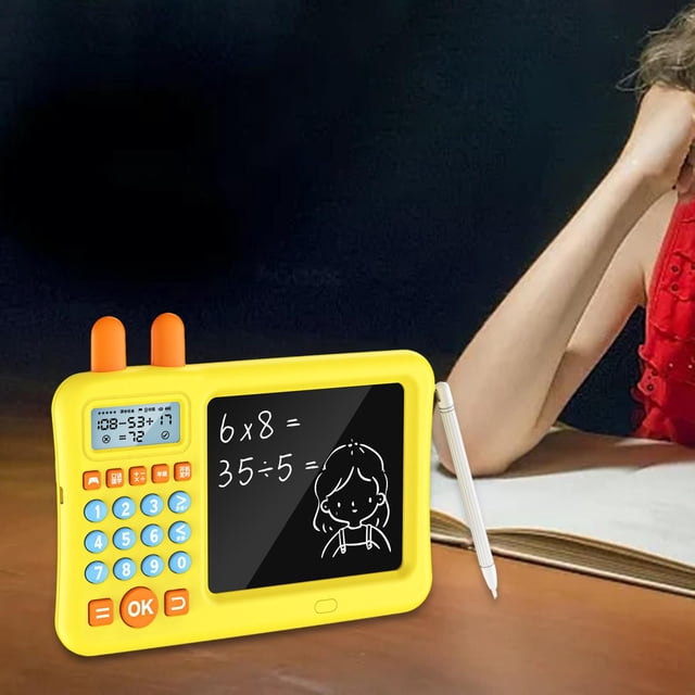 Juegos de matemáticas para niños electrónicos,Contadores de matemáticas electrónicos educativos,Juego de matemáticas Juguete de aprendizaje preescolar Amarillo Hugo Calculadora educativa