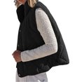 thumbnail image 5 of Women Cropped Lightweight Jacket Sleeveless Button Down Puffer Vest, 5 of 6