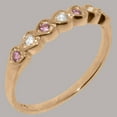 thumbnail image 2 of LBG British Made 14k Rose Gold Cubic Zirconia & Real Natural Pink Tourmaline Womens Eternity Ring - 33 size options - Size 8, 2 of 9