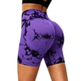 thumbnail image 3 of Breezora Womens High Rise Tie Dye Workout Shorts Belly Firming Compression Yoga Shorts Seamless Sporty Bottoms, 3 of 5