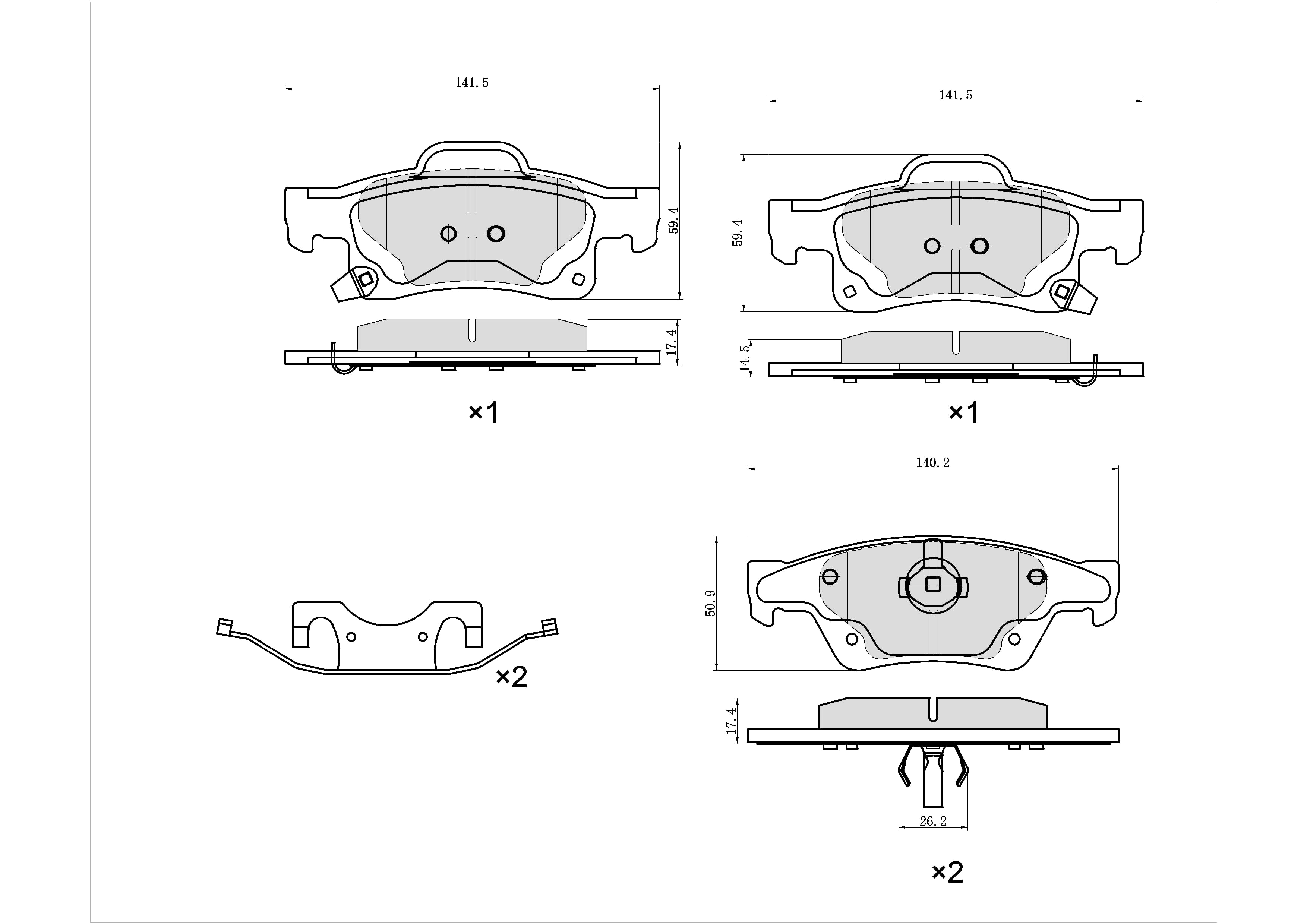 UltraHC 700 Brake Pad Set, Rear HC7.1498.0.C, Jeep Grand Cherokee 2021-2011