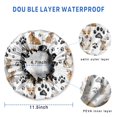 thumbnail image 3 of Shower Caps,Corgi Dog and Footprints Waterproof Shower Cap for Women 4 Pieces,Double Reusable Hair Cover for Shower PEVA Elastic Stretch Hem, 3 of 7
