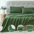 thumbnail image 4 of Davulos Twin Size 3 Piece Sheet Set,Breathable & Cooling Bed Sheets Set,Hotel Luxury Bedding for Women Men,Wrinkle Fade Stain Resistant,Dark Green, 4 of 7