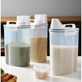 thumbnail image 5 of Rice Airtight Storage Container, Cereal Dry Food Flour Bin, Pet Dog Cat Food Dispenser with Measuring Cup, BPA Free Clear Plastic Kitchen and Pantry Organization Bin for Sugar, 1 Pcs, 11.42x6.3", 5 of 5