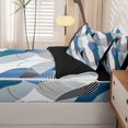thumbnail image 5 of Homewish Boho Spiral Swirl Zipper Twin Comforter Sets with Fitted Sheet and 2 Pillowcases,Abstract Geometric Zipper Bedding Set,Navy,Black Reversible,4pcs, 5 of 8