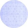thumbnail image 1 of Ahgly Company Machine Washable Indoor Round Oriental Blue Traditional Area Rugs, 3' Round, 1 of 4
