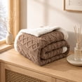 thumbnail image 3 of Cozy Double Layer Throw Blanket for Warmth Comfort Living Room Bedroom Machine Washable Soft Lightweight Couch Blanket All Season, 3 of 8