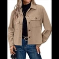 thumbnail image 3 of Chaquetas de con Botones para Mujer, Camisetas de Larga, Tendencia 2025 Albaricoque M, 3 of 6