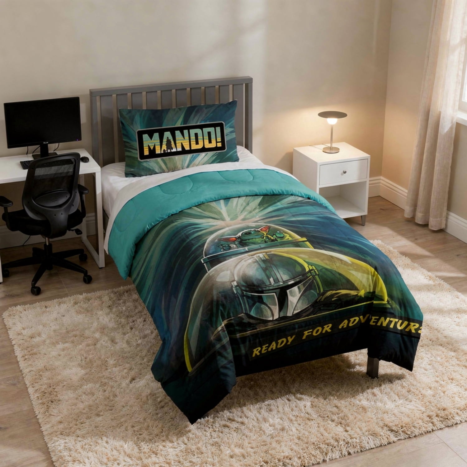 Star Wars Mandalorian Starfighter Kids 2Piece TwinFull Rev