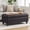 Dark Brown Faux Leather, variant on HASLE Storage Ottoman Bench with Wooden Tray, Upholstered Ottoman Coffee Table with Hidden Storage for Living Room Bedroom, Khaki