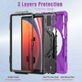 thumbnail image 6 of for Samsung Galaxy Tab S9 11.0" 2023, Rugged Kids Friendly Silicone Case with Folding Stand / Handle Grip Pencil Holder with Shoulder Strap for Tab S9 FE 10.9" 2023 - Purple, 6 of 12