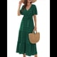 thumbnail image 1 of Vestido Bohemio de Lunares para Mujer, de Verano, con Cuello en V, Corta, y Fluido, para Invitada A una Boda en la Iglesia Verde L, 1 of 10
