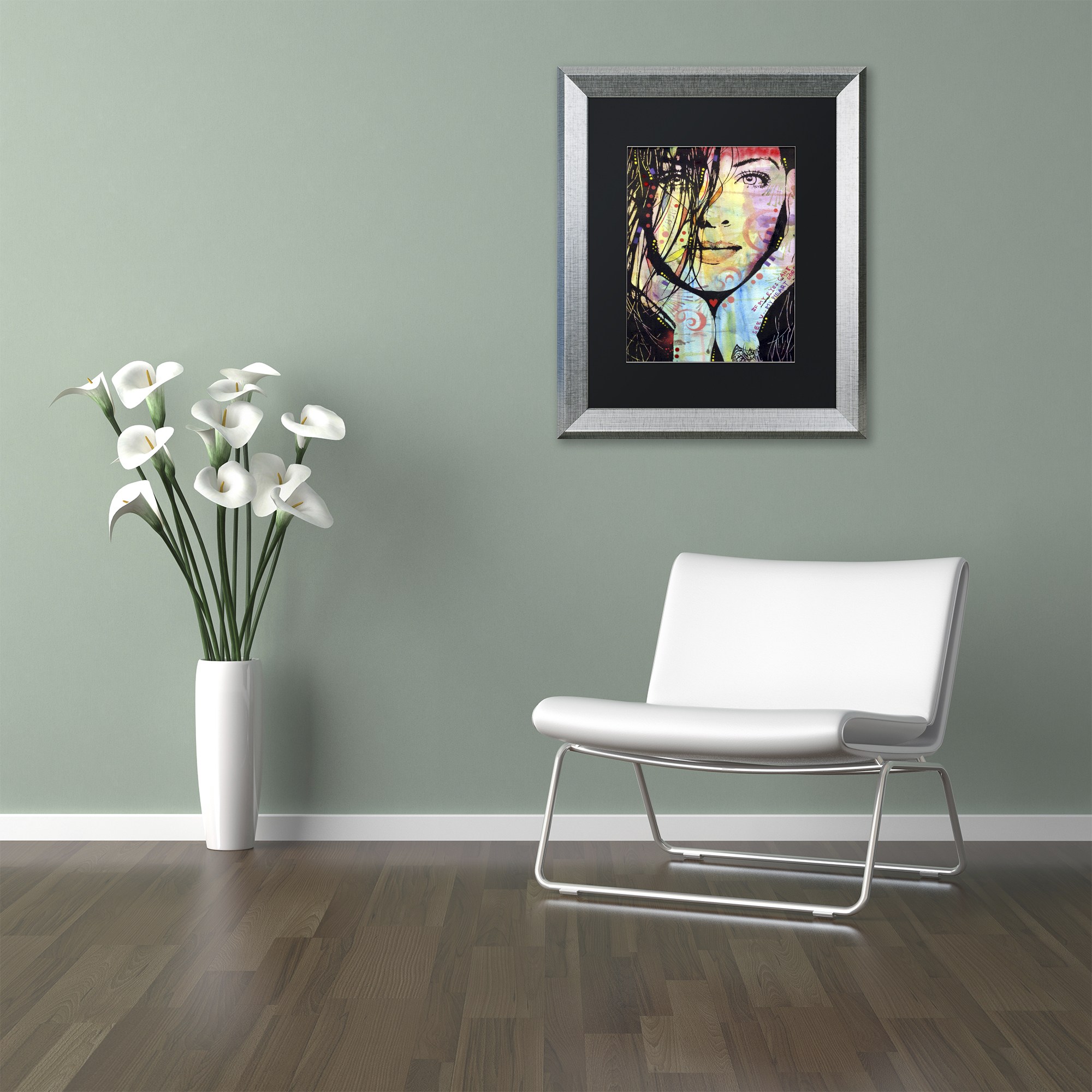 Trademark Fine Art "My Eyes Cant See U" Canvas Art by Dean Russo, Black Matte, Silver Frame