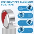 thumbnail image 3 of Uxcell 1 Pack 0.08mm PET Aluminum Foil Tape, 33 ft x 1.2 Inch Heavy Duty HVAC Tape Metal Duct Tapes Heat Resistant Tape Insulation Tapes with Gloves for Air Ductwork, Dryer Vent, 3 of 6