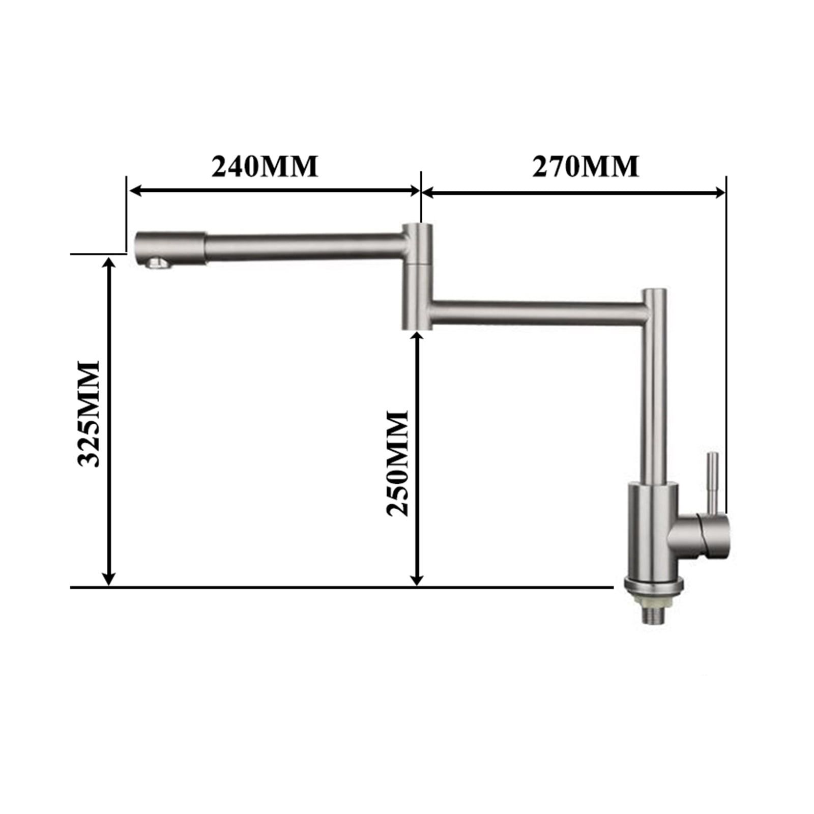 304 Stainless Steel Lead-free Folding Kitchen Faucet Mixer 360 Degree Swivel Single Handle Nickel Kitchen Sink Taps ,Bar Laundry RV Farmhouse