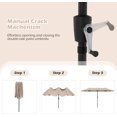 thumbnail image 5 of ZYPPP 13 FT Double-sided Patio Umbrella, Outdoor Large Twin Size Umbrella w/Crank Handle & 12 Heavy-Duty Ribs, Oversized Rectangle Market Umbrella for Garden Deck Poolside, 5 of 18