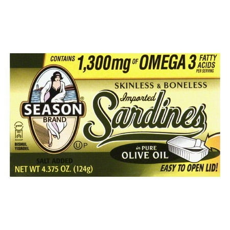 Seasons Sardine Skinless Boneless Club, 4.375 OZ (Pack of