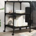 thumbnail image 1 of vidaXL Printer Stand 3-Tier Black 50x41x75 cm Engineered Wood, 1 of 5