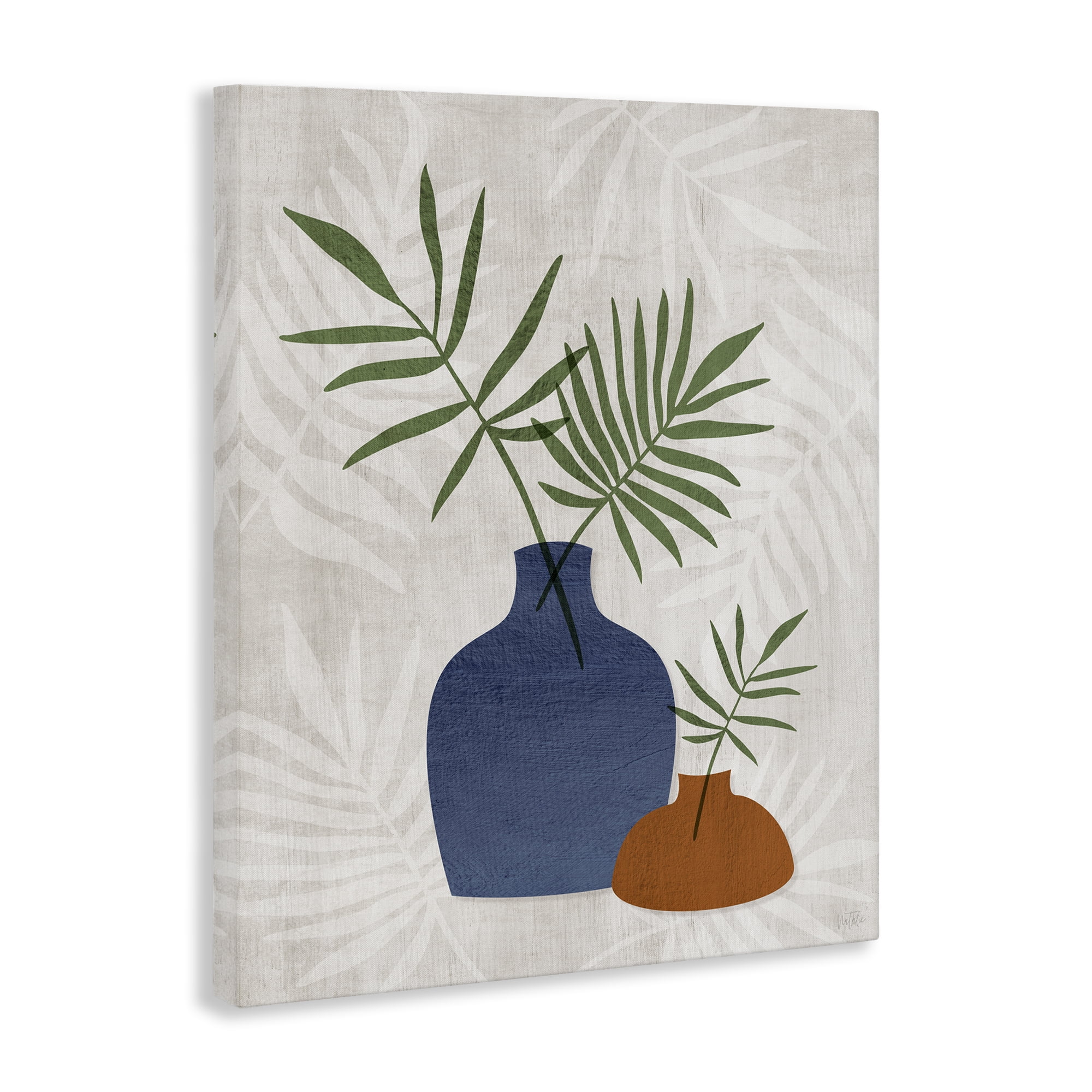 Stupell Industries Fan Plant Sprigs Plants & Flowers Painting Wrapped Canvas Art Print Wall Art, 16 x 20