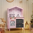 thumbnail image 2 of Gymax Kids Play Kitchen w/2 Stoves Rotation Knobs Faucet Sink Dishwasher Drawers, 2 of 10