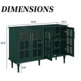 thumbnail image 7 of HLR 47.6" Modern Vintage Sideboards Buffet Cabinet with 4 Lattice Glass Door, Green, 7 of 7