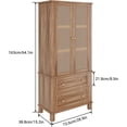 thumbnail image 2 of Boho 64'' Tall Storage Cabinet, Freestanding Rattan Pantry Cabinet with Drawers & Shelves for Kitchen, Dining Room, Living Room, 2 of 6
