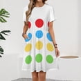 thumbnail image 2 of Twister Game Halloween Costume Dress Fashion Beach Short Sleeve Dresses Female Party Printed Sundress, 2 of 7