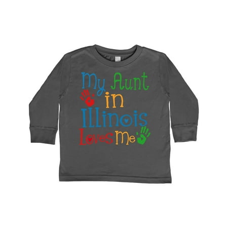 

Inktastic My Aunt in Illinois Loves Me Gift Toddler Boy or Toddler Girl Long Sleeve T-Shirt
