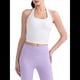 thumbnail image 1 of Top Corto con Cuello Halter para Mujer, Cuello en V, para Hacer Ejercicio, Salir, Sin Mangas, Espalda Descubierta, Camisola de Verano . L, 1 of 9