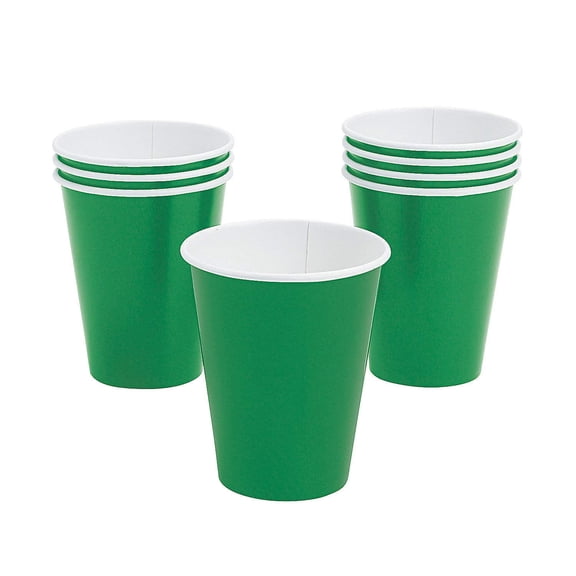 Green 9 Oz Paper Cup (24Pc) - Party Supplies - 24 Pieces
