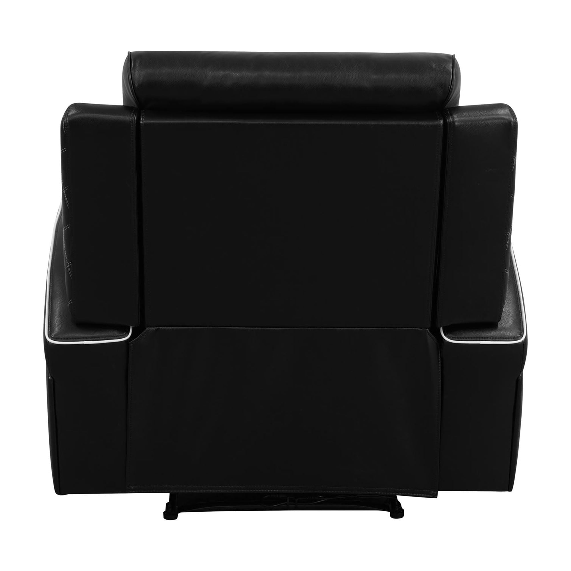 MAYEERTY Single Recliner Chair, Leather Recliner with LED Lights, USB Charger, Cup Holder & Reading Light, for Living Room, Home Theater