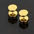 thumbnail image 5 of K-KED 1 Pair Round Barbell Stainless Steel Men Women 8-12mm Dumbbell Ear Stud Earrings-Gold-6mm, 5 of 9