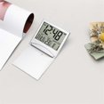 thumbnail image 4 of Digital Travel Alarm Clock - Foldable Calendar Temperature Timer LCD Clock Weather Forecast Clock Battery Powered, 4 of 5