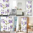 thumbnail image 6 of Green Leaves Fabric Shower Curtain Purple Flowers Washable Shower Curtains for Bathroom, Waterproof Bath Curtain with Hooks Home Decor 36x72in, 6 of 8