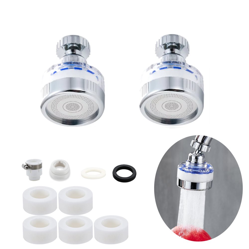 2 Pcs Bathroom Sink Filter, Universal 360 ° Rotating Faucet Water