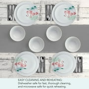 Studio Nova Flamingo Haven 12 Piece Porcelain Dinnerware Set White