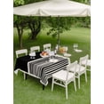 thumbnail image 3 of Outdoor Tablecloth with Umbrella Hole and Zipper, Sage Green Black Rectangle Table Cloth 60x120 Inch Waterproof Tablecloth, Farmhouse Striped Modern Abstract Art Picnic Table Cover for Patio Camping, 3 of 7
