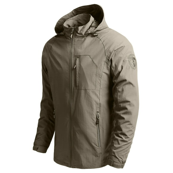 RKSTN Jackets for Men Thin Jacket Casual Sports Windbreaker Hooded Jacket Fall and Winter Long Sleeve Jacket Coats