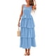 thumbnail image 1 of Vestido PRETTYGARDEN para mujer, verano 2025, sin mangas, midi, azul claro, 1 of 9