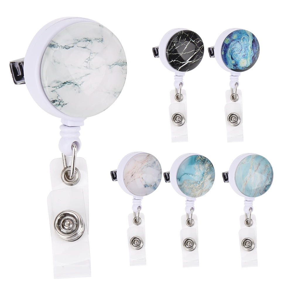 Ccdes Retractable Lightweight Badge Reels, ABS, 6 Count