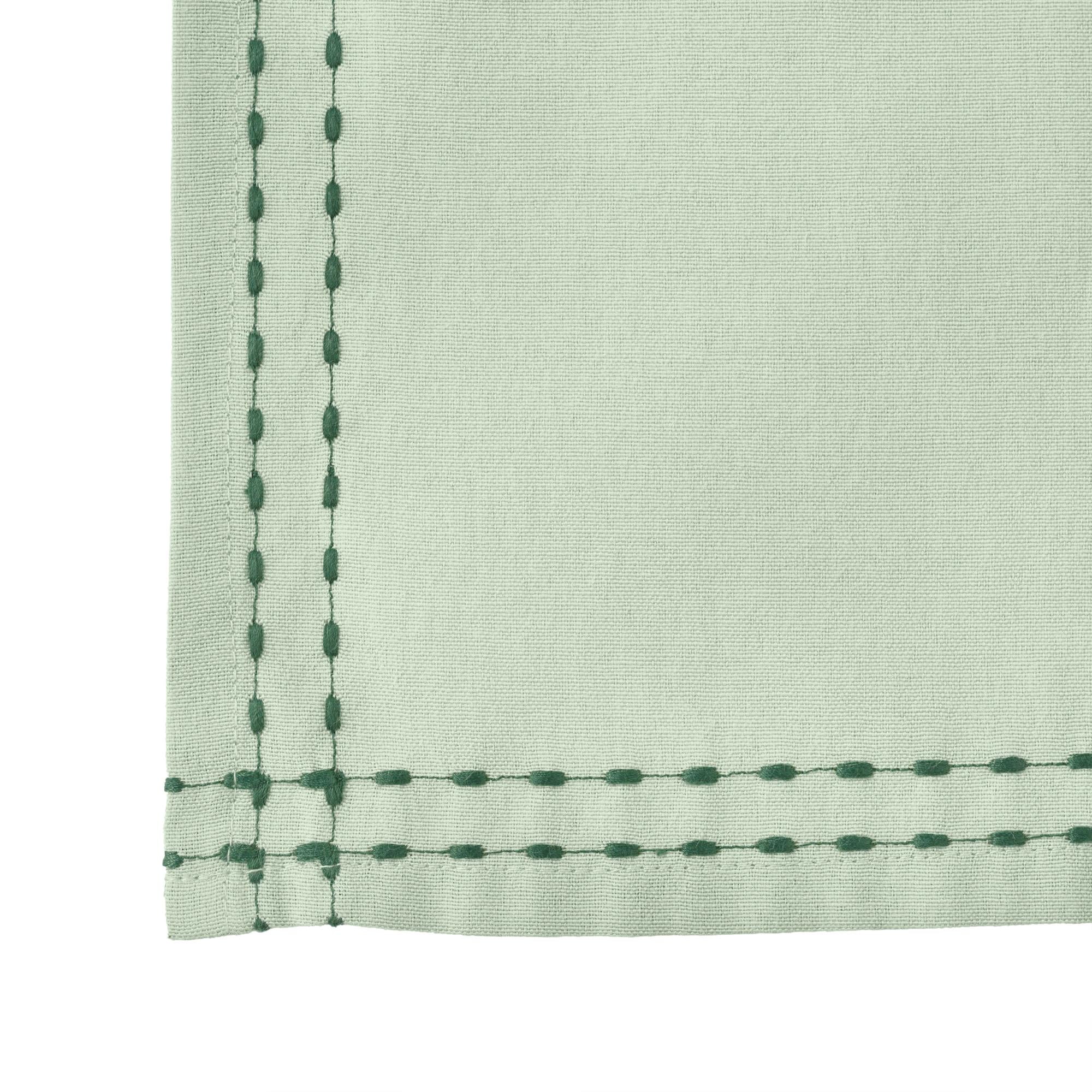 Nappe en tissu à ourlet double surpiqûre, couleur vert sauge, motif Beautiful Home de Drew Barrymore, 213 cm de large x 152 cm de long