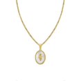 thumbnail image 1 of Collar con colgante de concha blanca y flor de tulipán Yashi joyería francesa retro acero de titanio dorado, 1 of 5