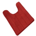thumbnail image 4 of U-shaped Toilet Mat Water Absrobent Non-slip Elastic Skin-friendly Bathroom Rug Pad Bath Rug Showering Protection Household Home Wine Red 50*60cm, 4 of 8