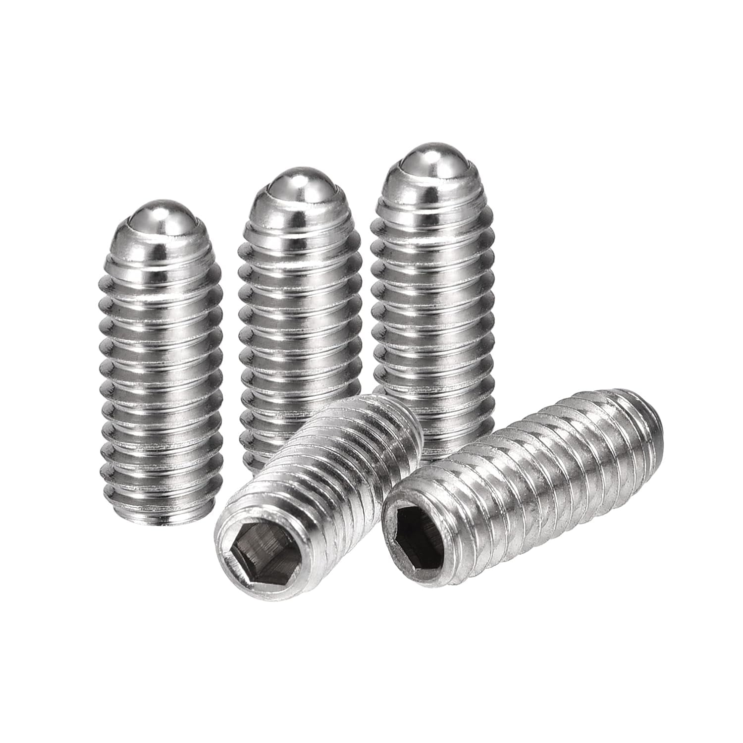 RGHJAR-Ball Point Set Screws, M4 x 10mm 304 Stainless Steel Metric Spring Hex Socket Screw 20pcs