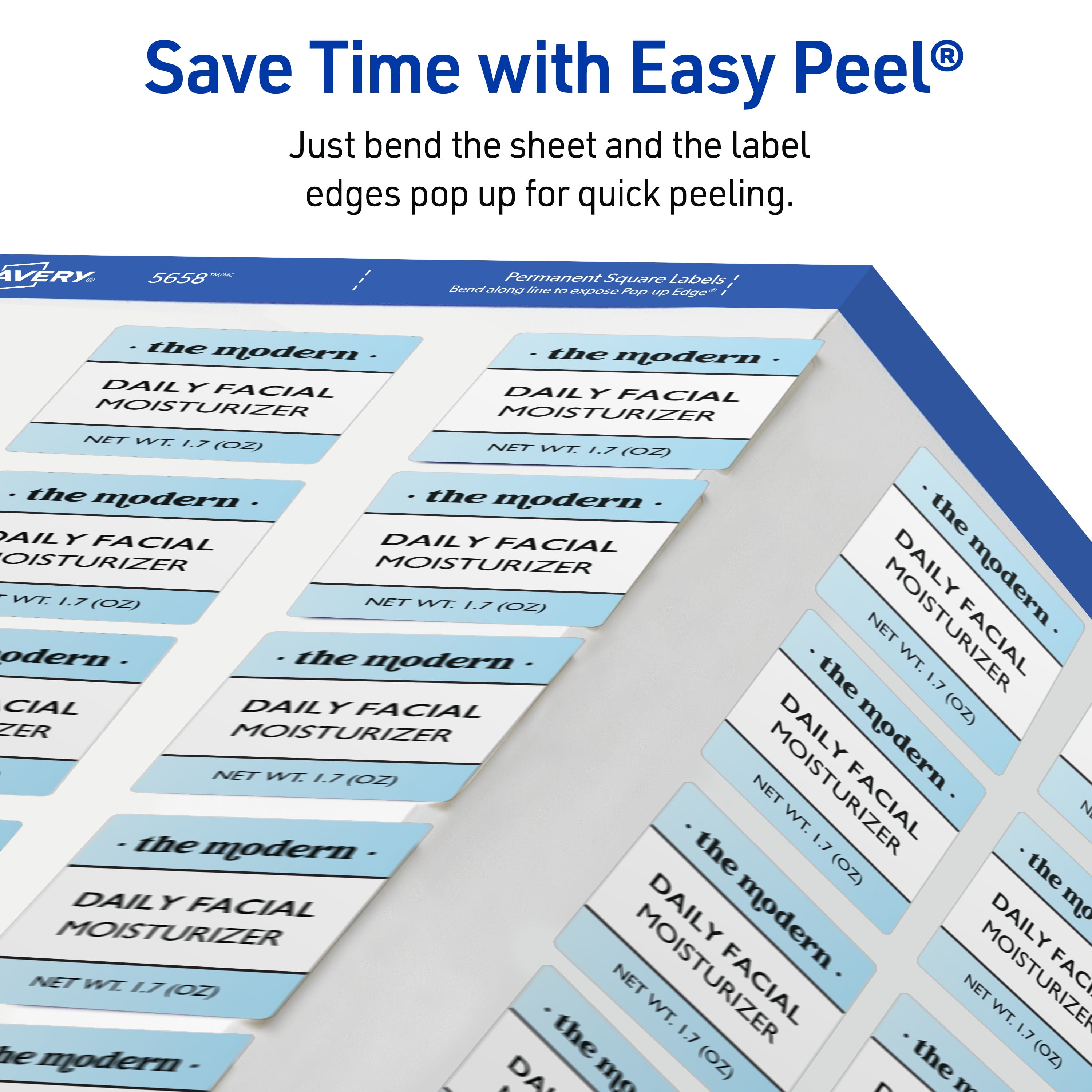 Avery Square Labels, 1" x 1", Permanent, 1,200 Labels (5658)