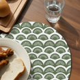 thumbnail image 3 of Sage Green Pine Leaves Round 15 Inch Placemats Set of 8, Abstract Art Geometric Gray Plaid HeatResistant Non Slip Place Mats for Dining Table, Wipeable Braided Kitchen Table Mats for Housewarming, 3 of 9