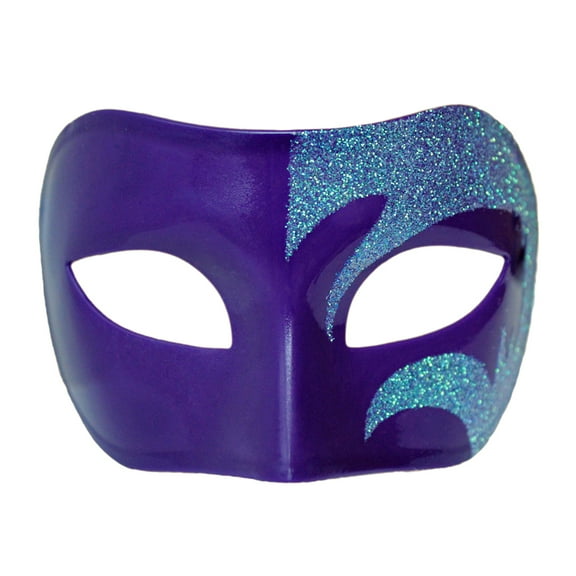 SeasonsTrading Mystic Holographic Glitter & Purple Venetian Masquerade Mask