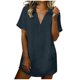 thumbnail image 1 of Vestido de Manga Larga para las Mujeres Caída Color Sólido Solapa Bolsillo de Manga Corta, Vestido Corto de Manga Larga para las Mujeres Longitud de Rodilla Casual, 1 of 8